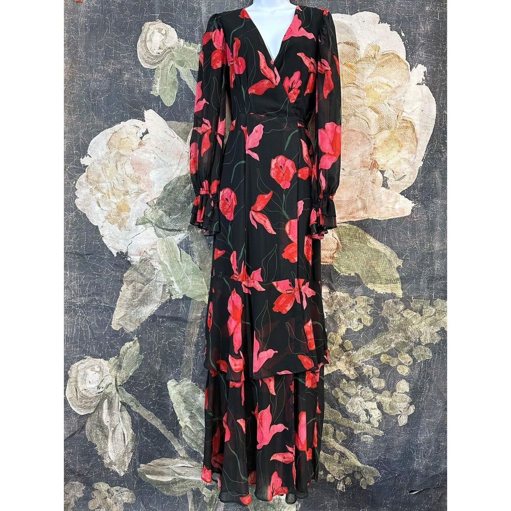 New Anthropologie x Hutch Valentina Floral Wrap Maxi Dress Size Small - Picture 4 of 7